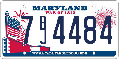 MD license plate 7BJ4484
