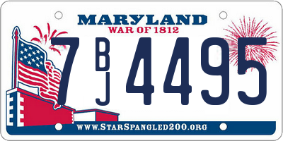 MD license plate 7BJ4495
