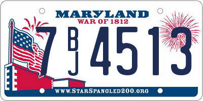 MD license plate 7BJ4513