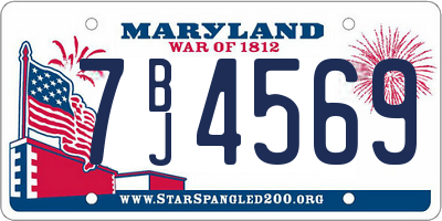 MD license plate 7BJ4569