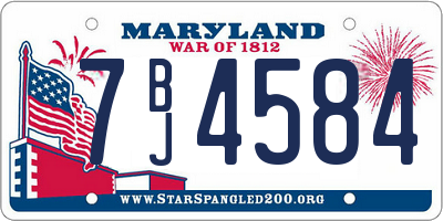 MD license plate 7BJ4584