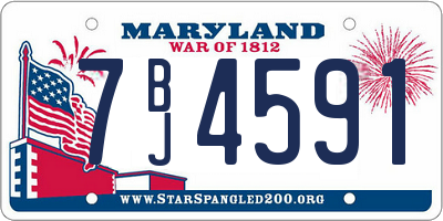 MD license plate 7BJ4591