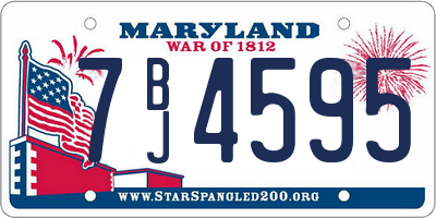 MD license plate 7BJ4595