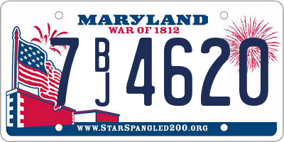 MD license plate 7BJ4620