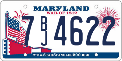 MD license plate 7BJ4622