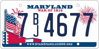 MD license plate 7BJ4677