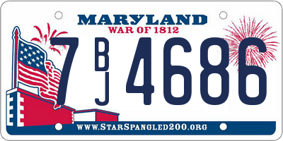 MD license plate 7BJ4686