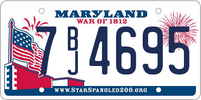 MD license plate 7BJ4695