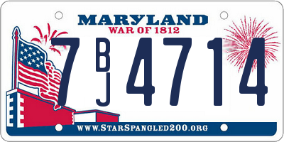 MD license plate 7BJ4714