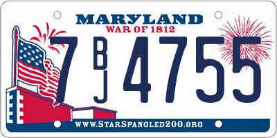 MD license plate 7BJ4755