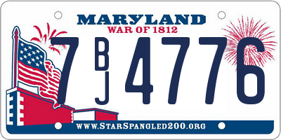 MD license plate 7BJ4776