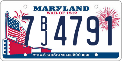 MD license plate 7BJ4791
