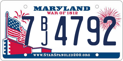 MD license plate 7BJ4792