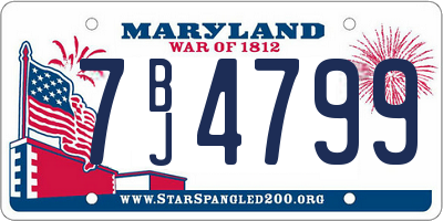 MD license plate 7BJ4799