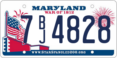 MD license plate 7BJ4828