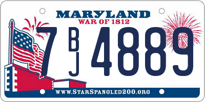 MD license plate 7BJ4889