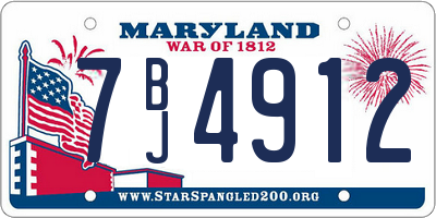 MD license plate 7BJ4912
