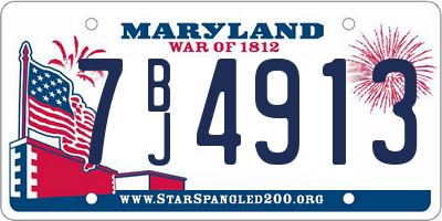 MD license plate 7BJ4913