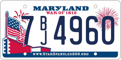 MD license plate 7BJ4960