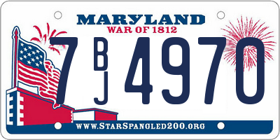 MD license plate 7BJ4970