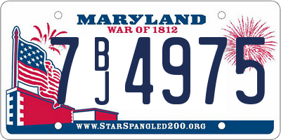 MD license plate 7BJ4975