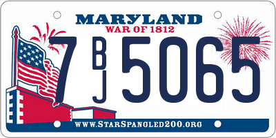 MD license plate 7BJ5065
