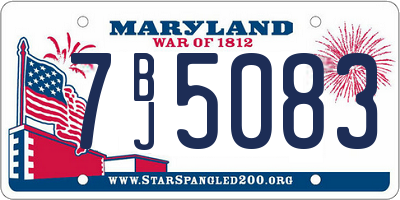 MD license plate 7BJ5083