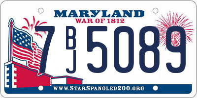 MD license plate 7BJ5089