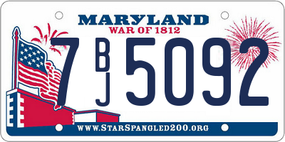 MD license plate 7BJ5092