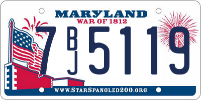 MD license plate 7BJ5119