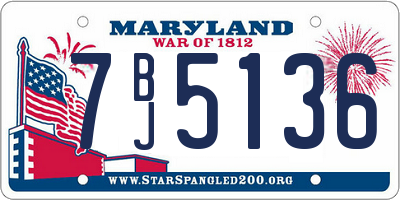 MD license plate 7BJ5136