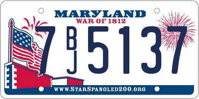 MD license plate 7BJ5137