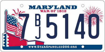 MD license plate 7BJ5140