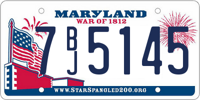 MD license plate 7BJ5145