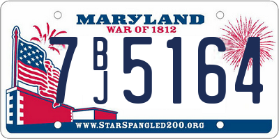 MD license plate 7BJ5164