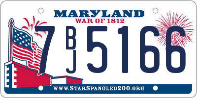 MD license plate 7BJ5166
