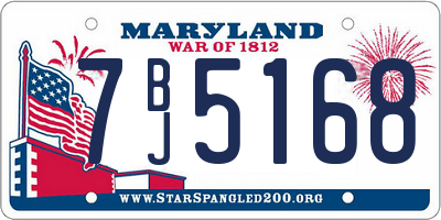 MD license plate 7BJ5168