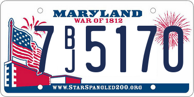 MD license plate 7BJ5170
