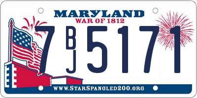 MD license plate 7BJ5171