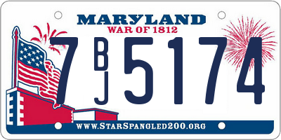 MD license plate 7BJ5174