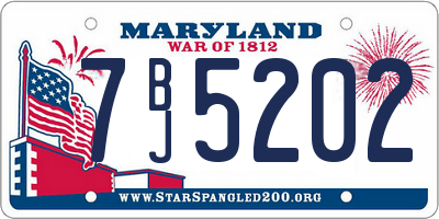 MD license plate 7BJ5202