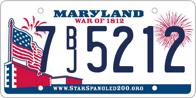 MD license plate 7BJ5212