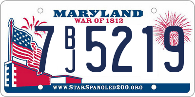 MD license plate 7BJ5219