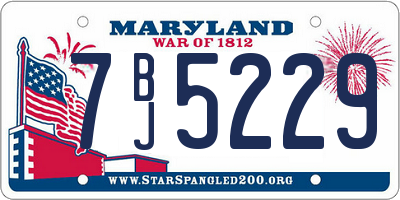 MD license plate 7BJ5229