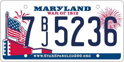 MD license plate 7BJ5236