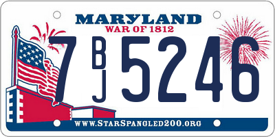 MD license plate 7BJ5246