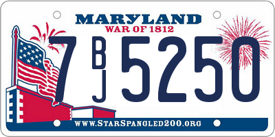 MD license plate 7BJ5250