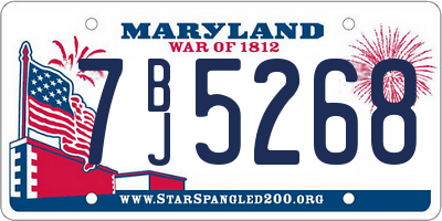 MD license plate 7BJ5268