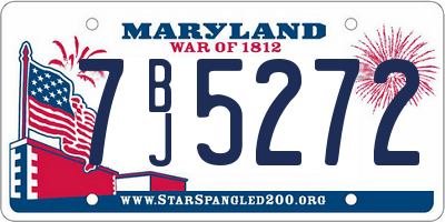 MD license plate 7BJ5272