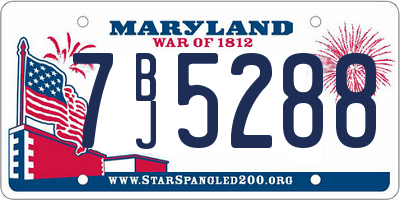 MD license plate 7BJ5288